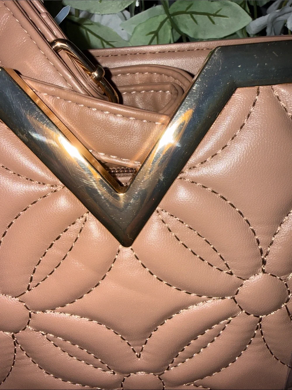CROSSI NY Quilted Top-Handle Satchel and Crossbody in Dusty Pink